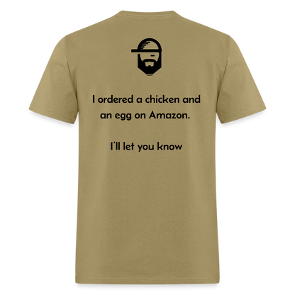 Chicken Or The Egg Dad Joke Shirt - khaki