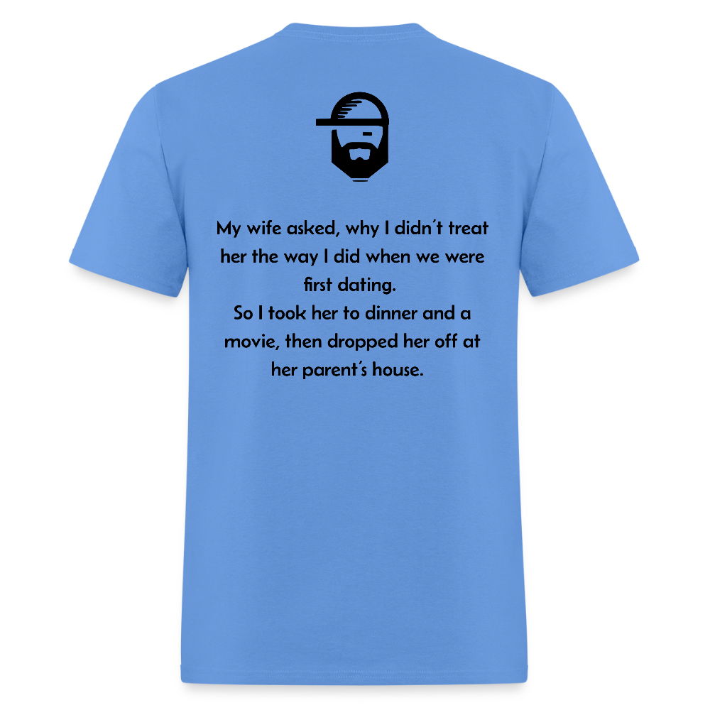 first dating dad joke shirt - carolina blue