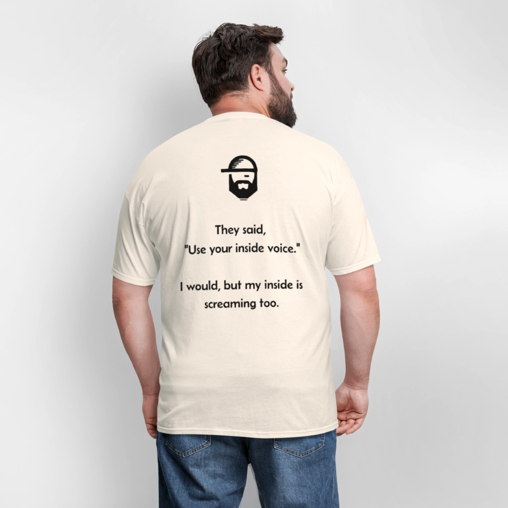Inside Voice Dad Joke Shirt - natural