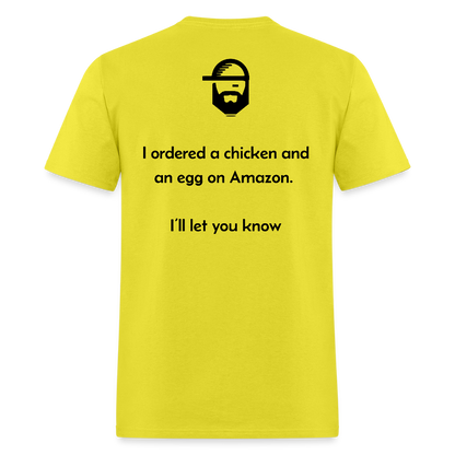 Chicken Or The Egg Dad Joke Shirt - yellow