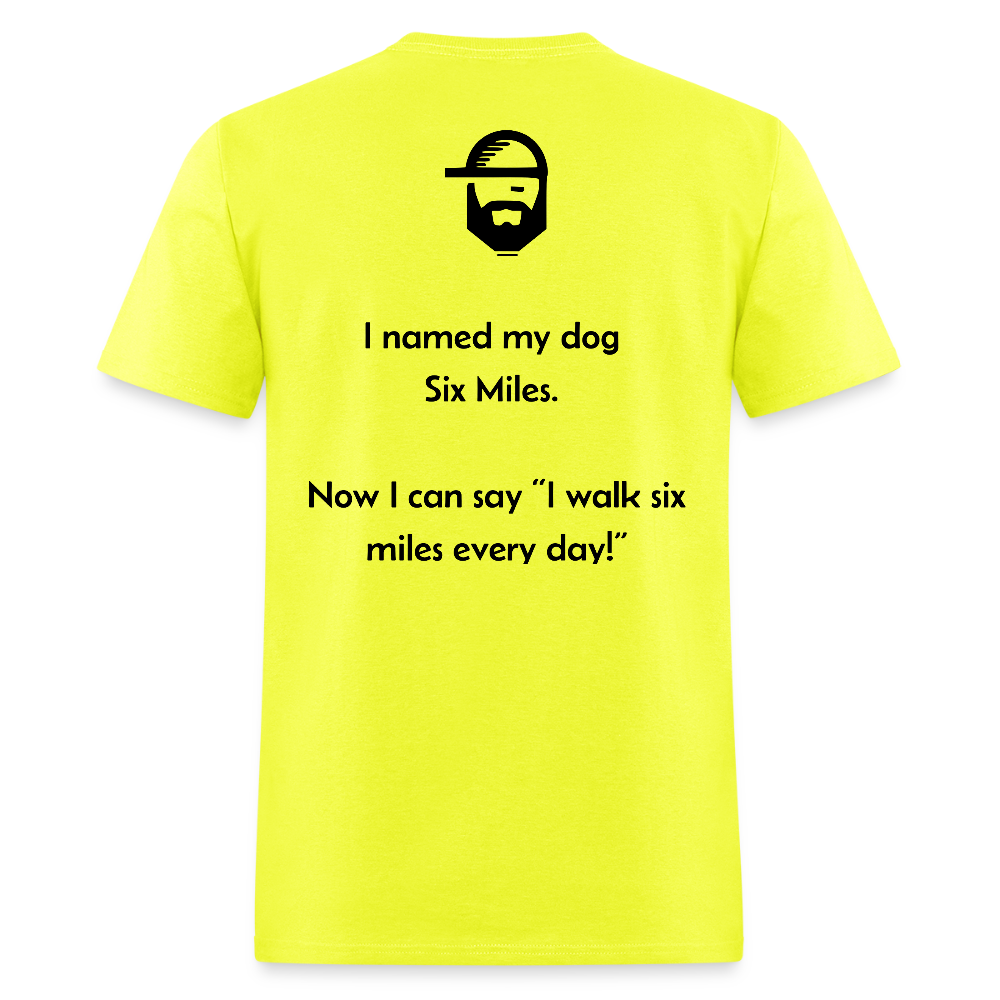 dog names dad joke shirt - safety green