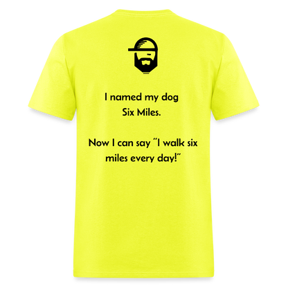 Dog Names Dad Joke Shirt - safety green