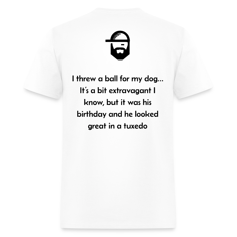 ball for my dog dad joke shirt - white