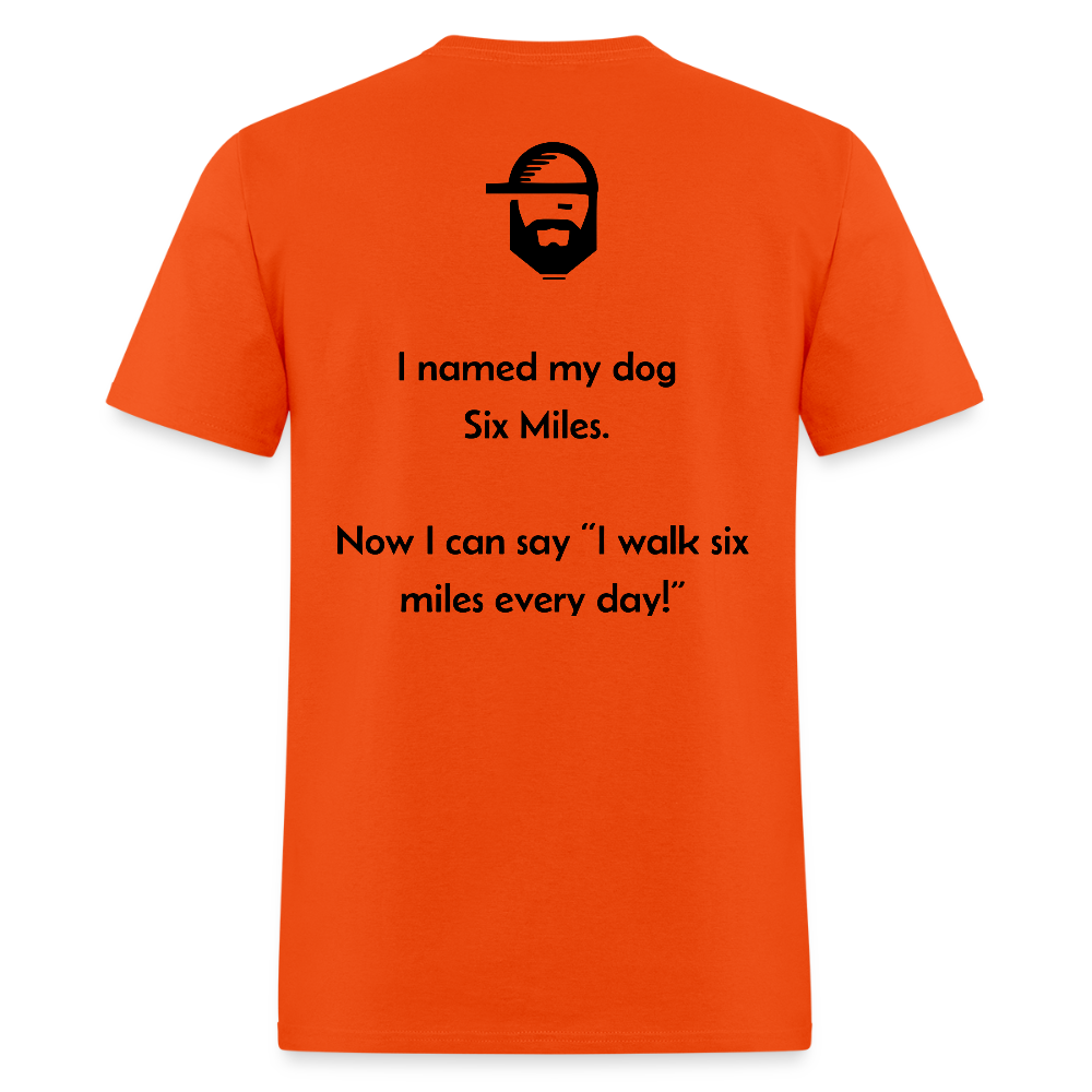 dog names dad joke shirt - orange