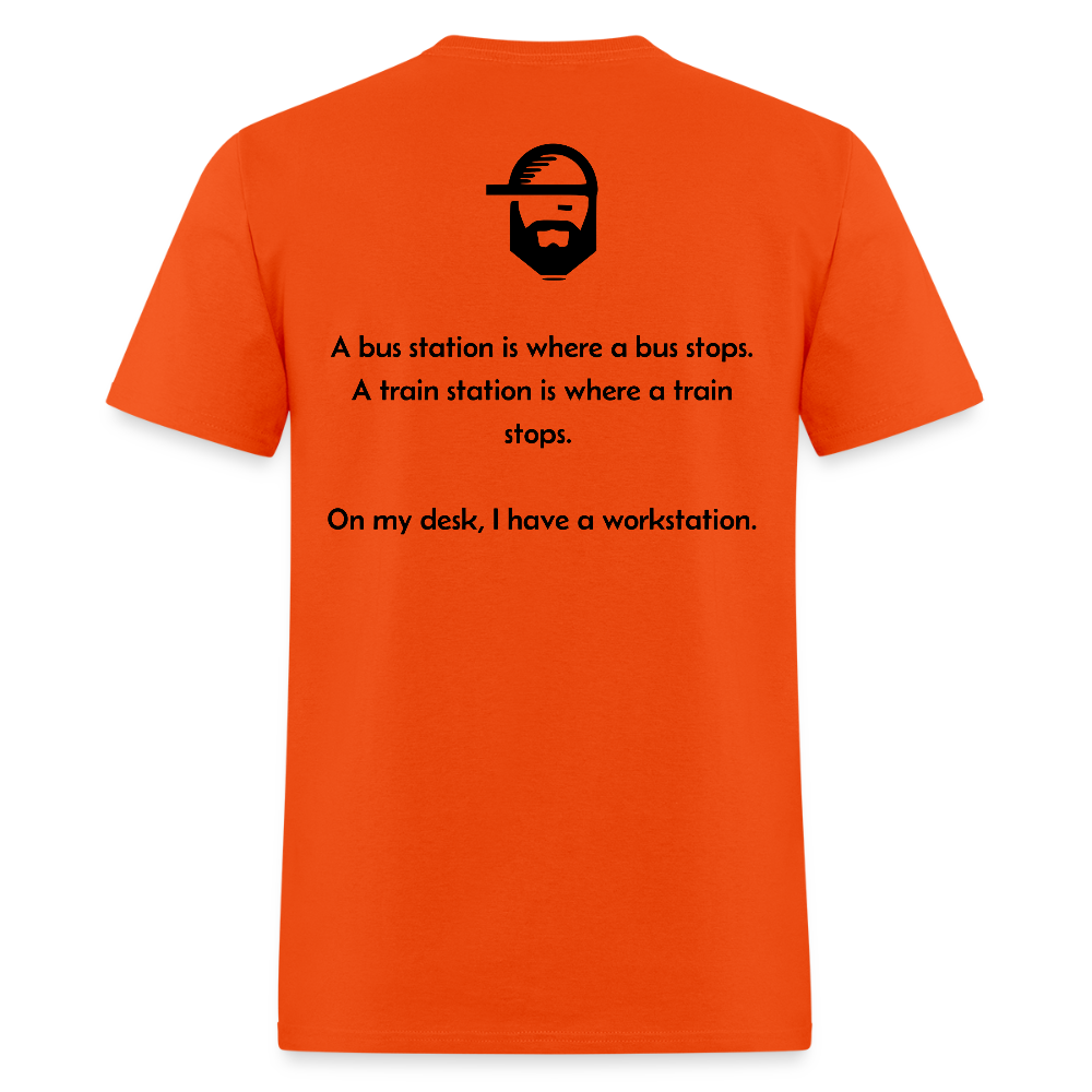 workstation dad joke shirt - orange