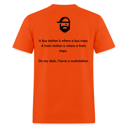 Workstation Dad Joke Shirt - orange