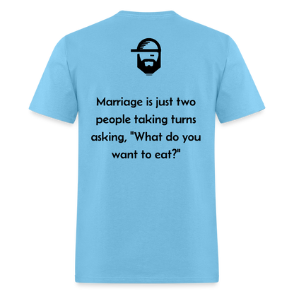 Marriage Dad Joke Shirt - aquatic blue