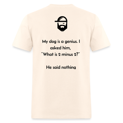 Smart Dog Dad Joke Shirt - natural