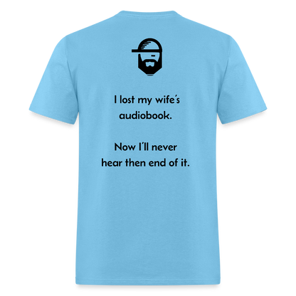 Audiobook Dad Joke Shirt - aquatic blue