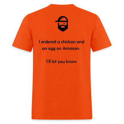 Chicken Or The Egg Dad Joke Shirt - orange