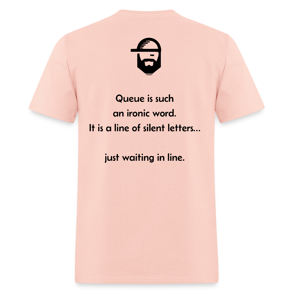 queue dad joke shirt - blush pink 