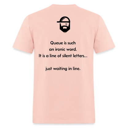 Queue Dad Joke Shirt - blush pink 