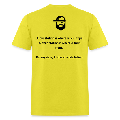 Workstation Dad Joke Shirt - yellow