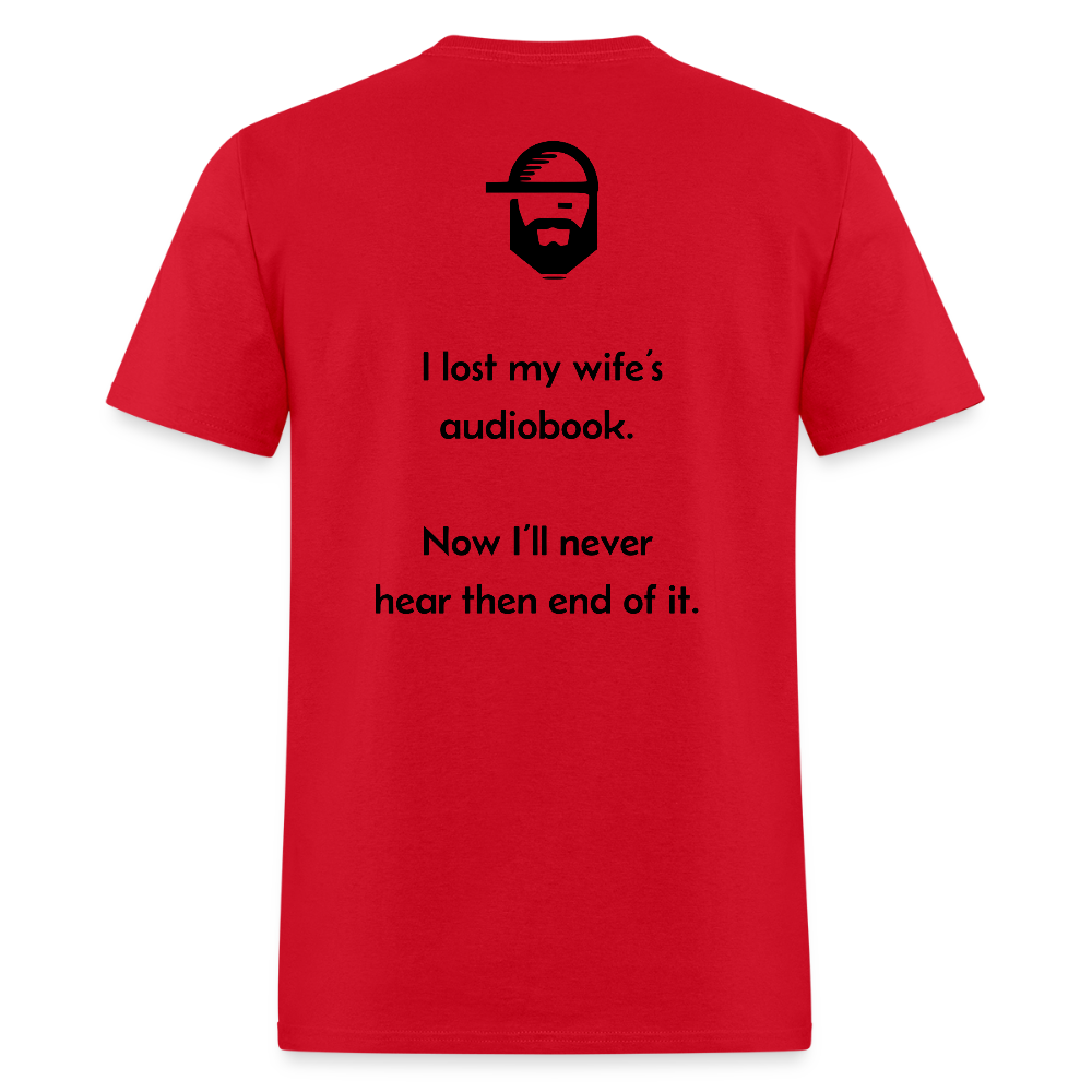Audiobook Dad Joke Shirt - red