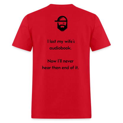 Audiobook Dad Joke Shirt - red