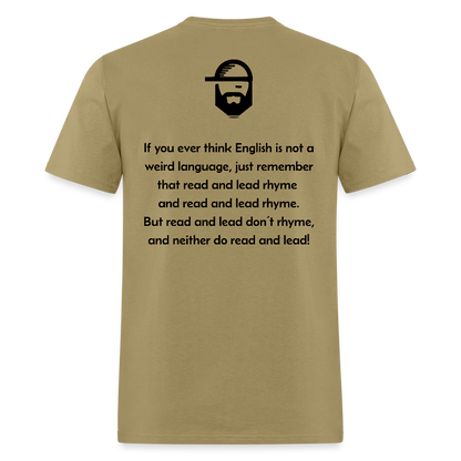 English is Weird Dad Joke Shirt - khaki