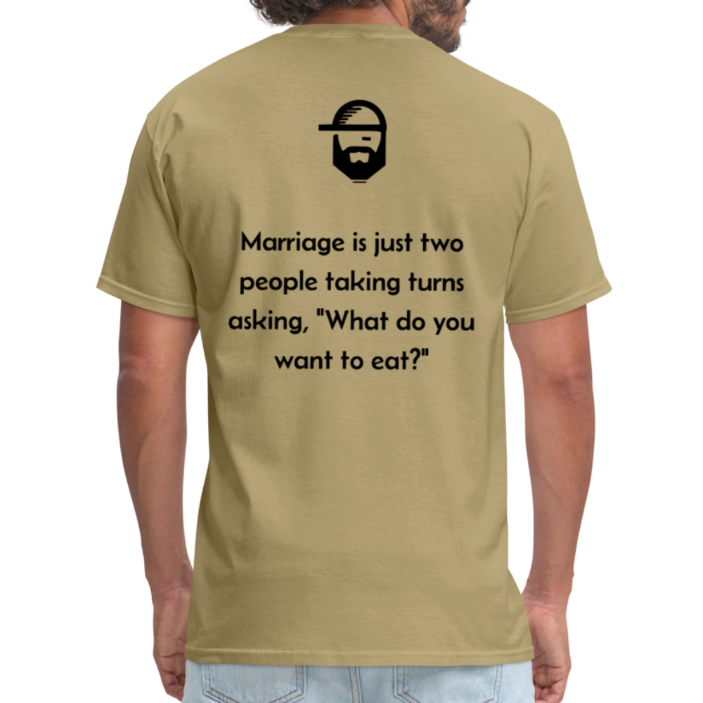 marriage dad joke shirt - khaki