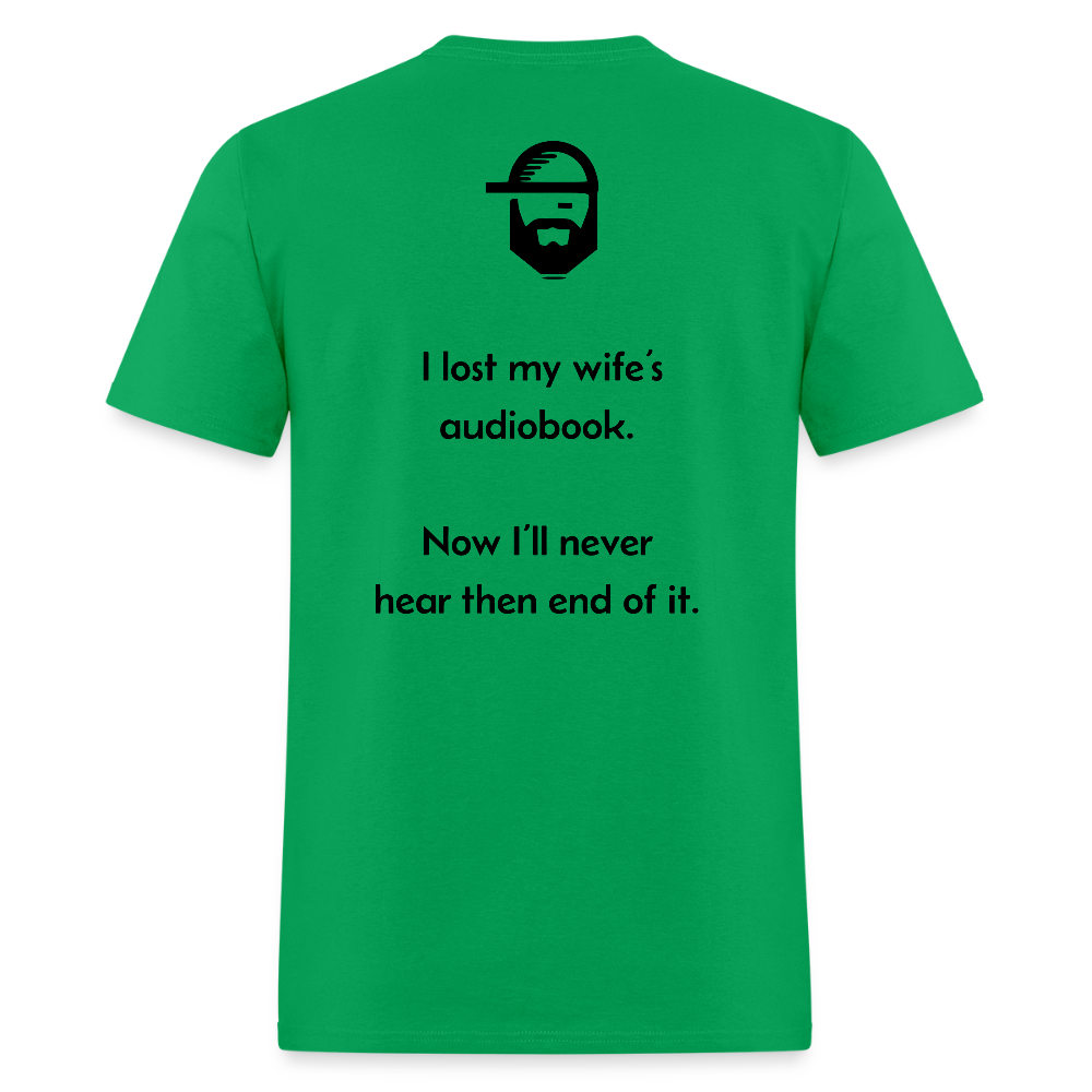 audiobook dad joke shirt - bright green