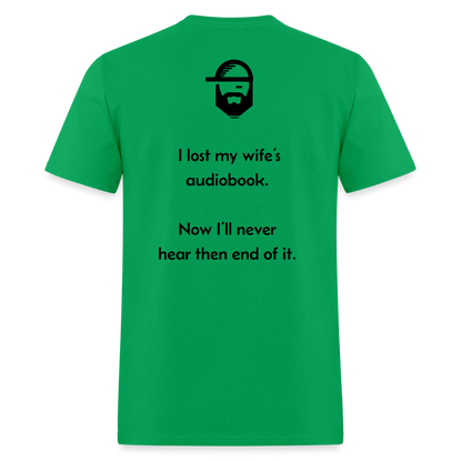 Audiobook Dad Joke Shirt - bright green