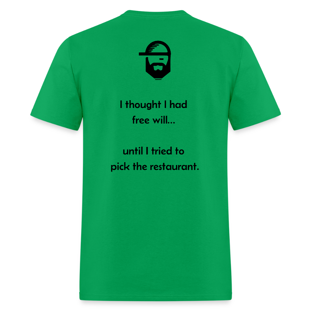 free will dad joke shirt - bright green