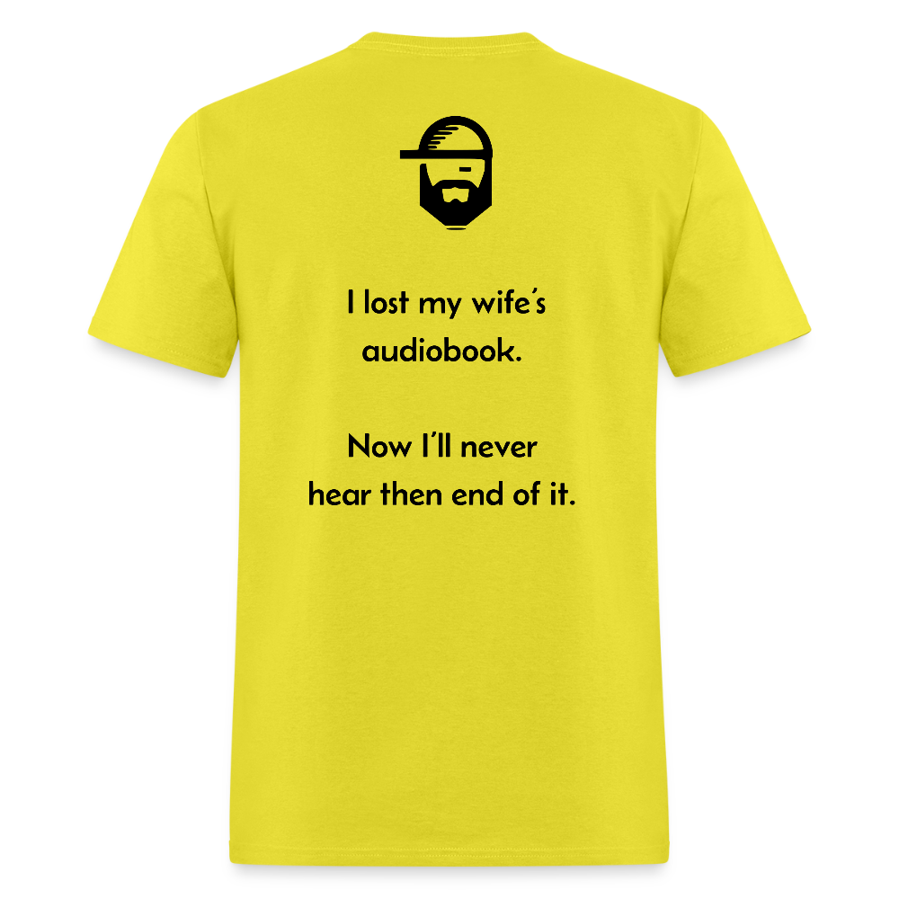 audiobook dad joke shirt - yellow