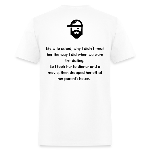 First Dating Dad Joke Shirt - white