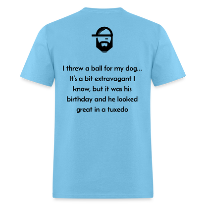 Ball For My Dog Dad Joke Shirt - aquatic blue
