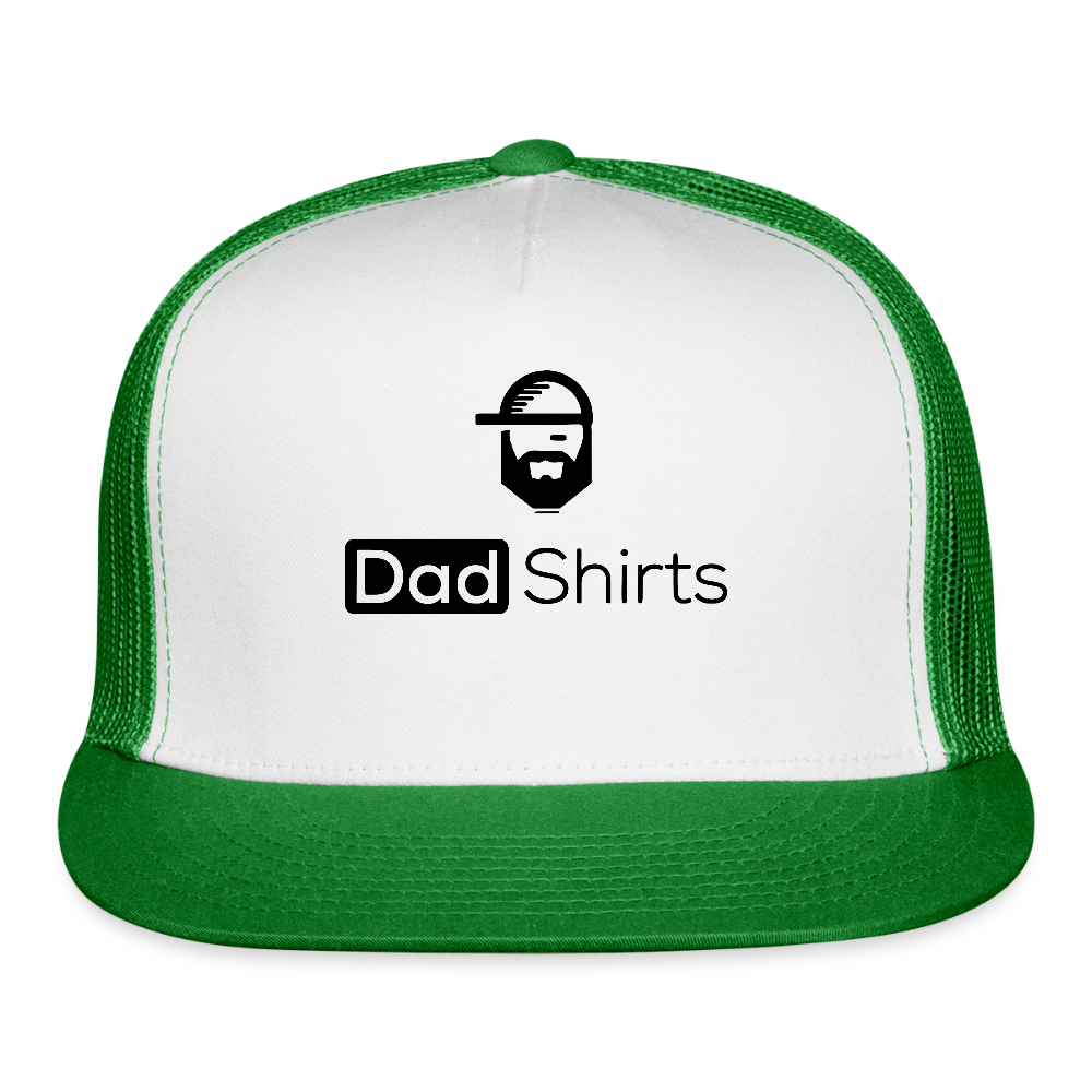 dad shirts trucker hat - white/kelly green