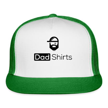 Dad Shirts Trucker Hat - white/kelly green