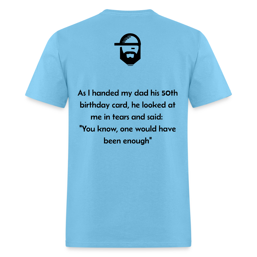 dad's birthday dad joke shirt - aquatic blue