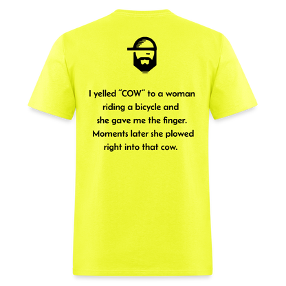 COW Dad Joke Shirt - safety green