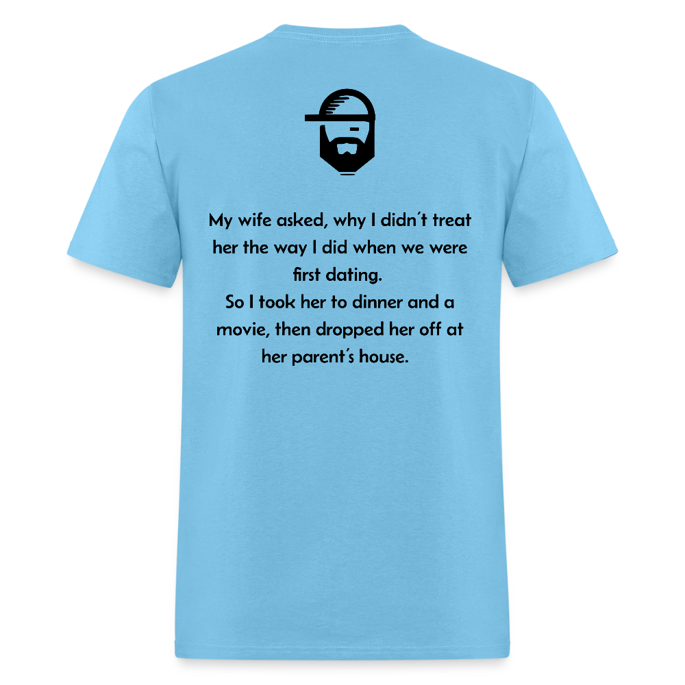 first dating dad joke shirt - aquatic blue