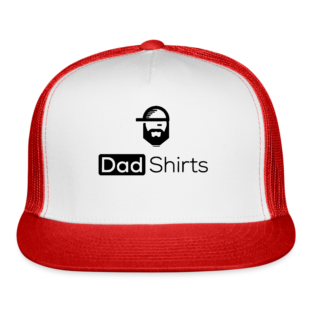 dad shirts trucker hat - white/red