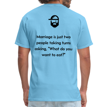 Marriage Dad Joke Shirt - aquatic blue