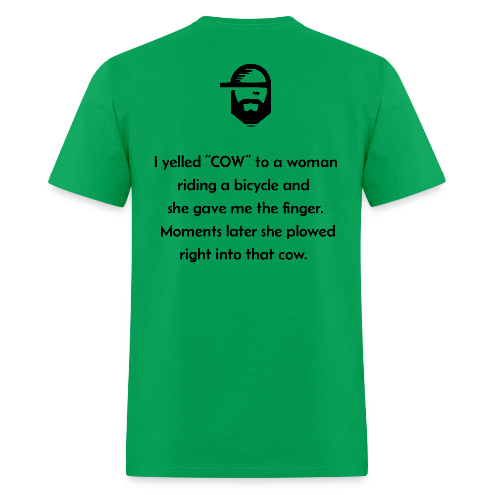 cow dad joke shirt - bright green