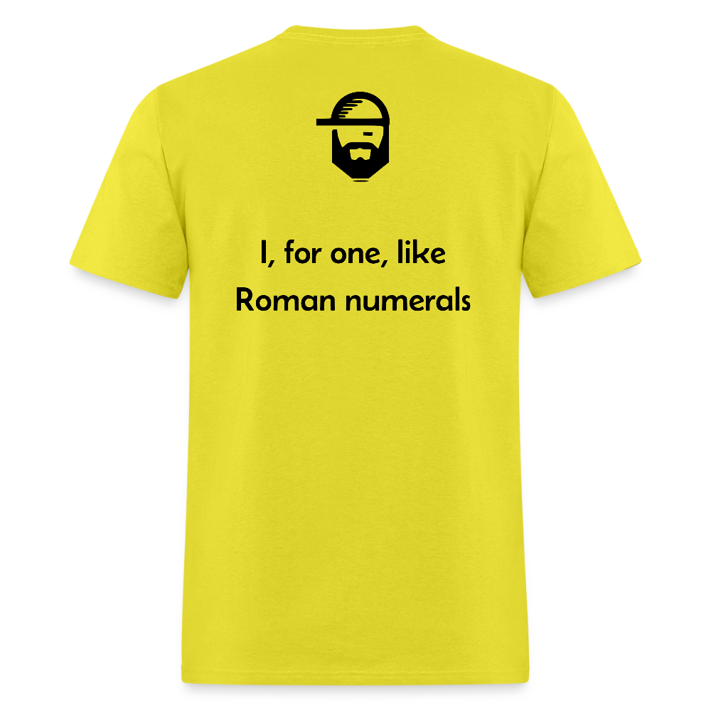 roman numerals dad joke shirt - yellow