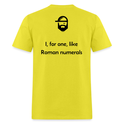 Roman Numerals Dad Joke Shirt - yellow