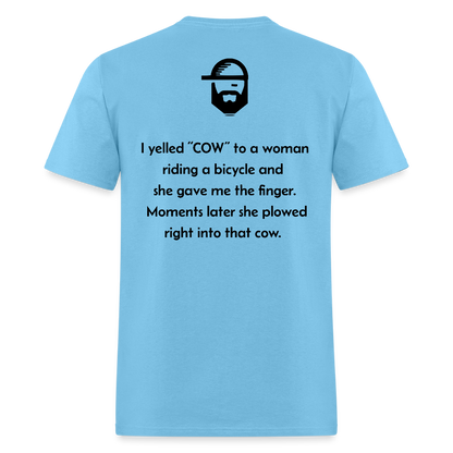 COW Dad Joke Shirt - aquatic blue