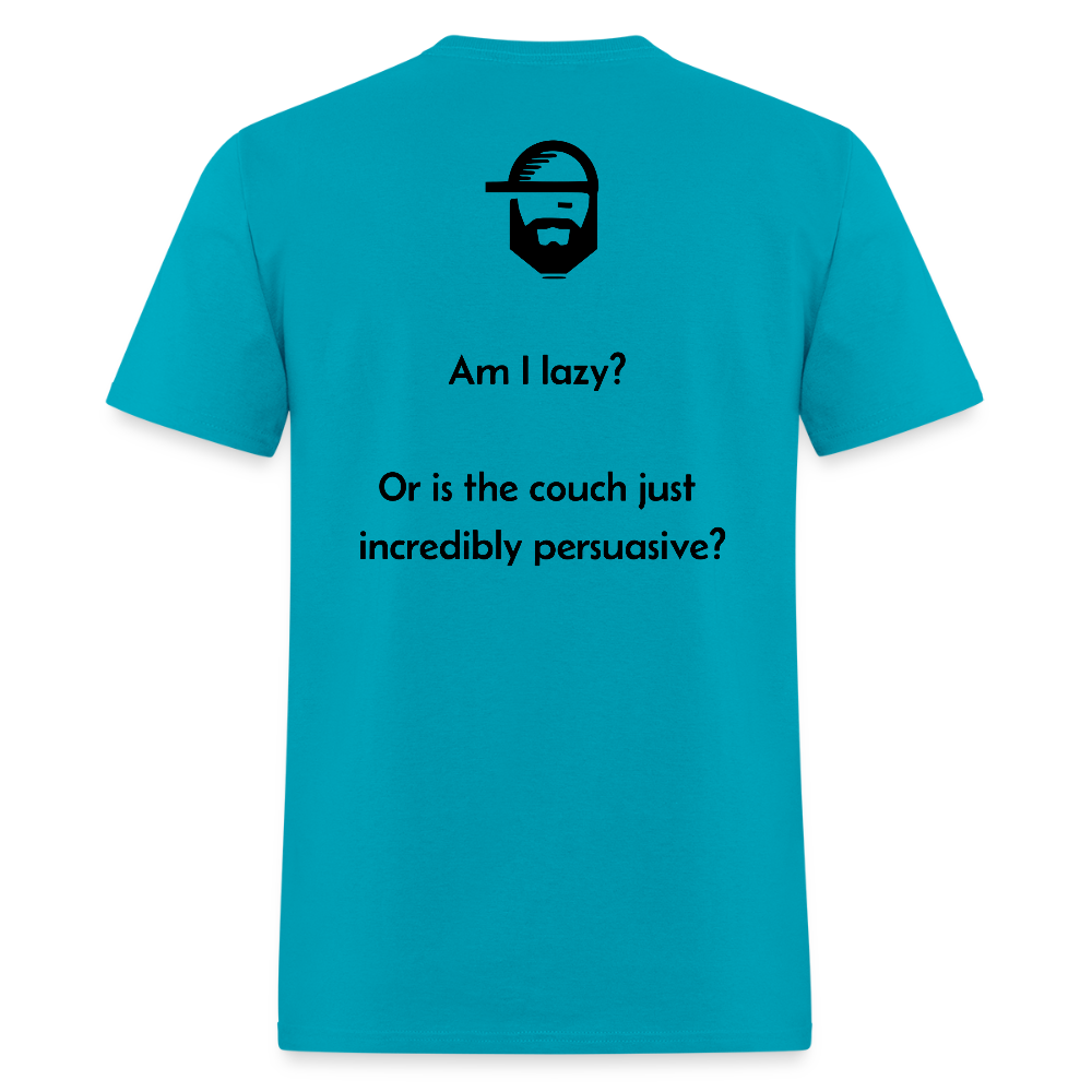 the couch dad joke shirt - turquoise