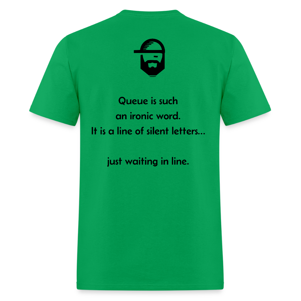Queue Dad Joke Shirt - bright green