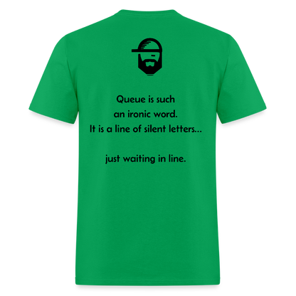 Queue Dad Joke Shirt - bright green
