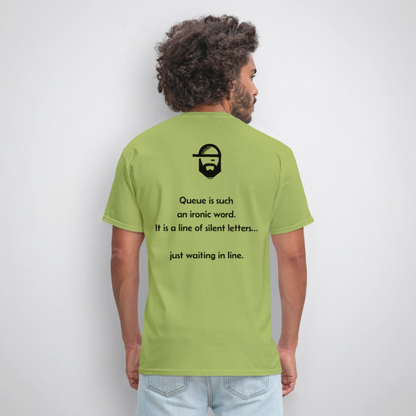 Queue Dad Joke Shirt - kiwi