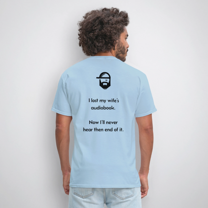 Audiobook Dad Joke Shirt - powder blue
