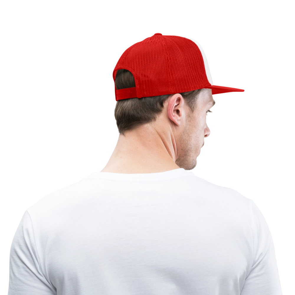 dad shirts trucker hat - white/red