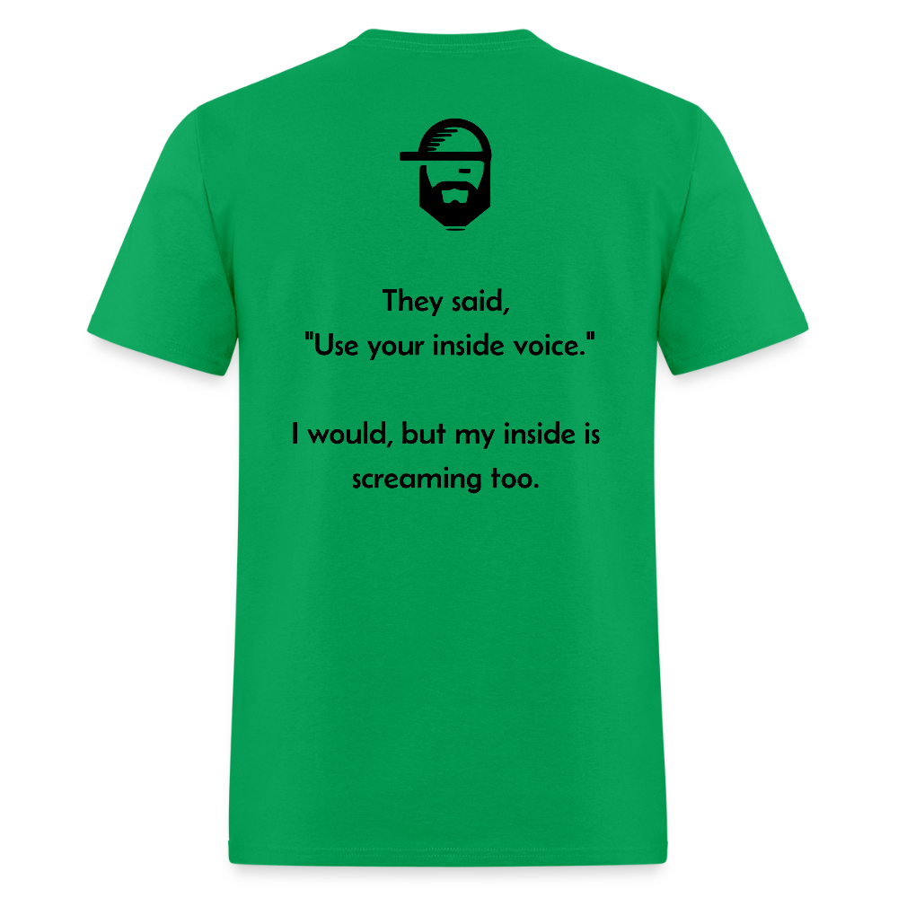 Inside Voice Dad Joke Shirt - bright green