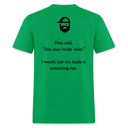 Inside Voice Dad Joke Shirt - bright green
