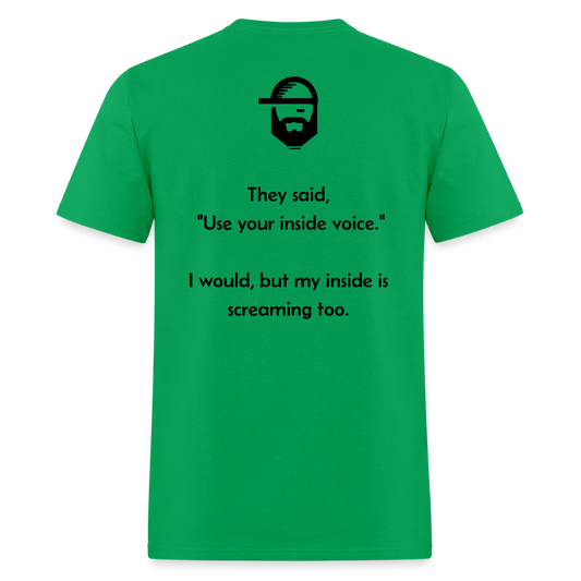 Inside Voice Dad Joke Shirt - bright green