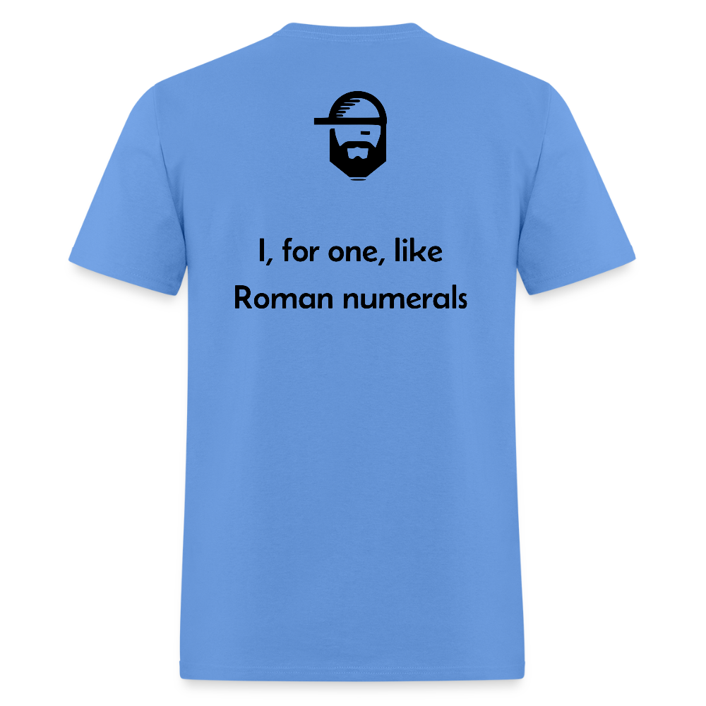 roman numerals dad joke shirt - carolina blue