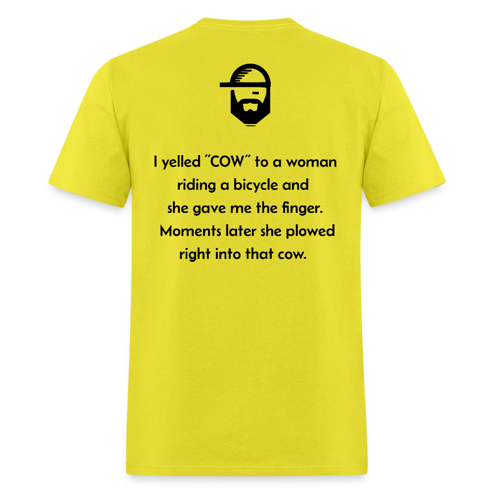 cow dad joke shirt - yellow