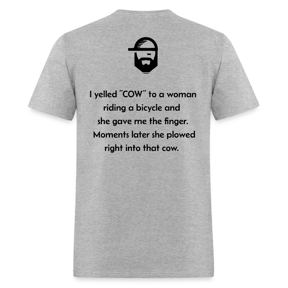 cow dad joke shirt - heather gray